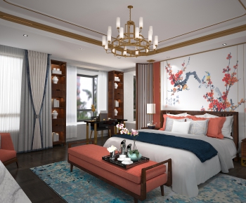 New Chinese Style Bedroom-ID:818302749