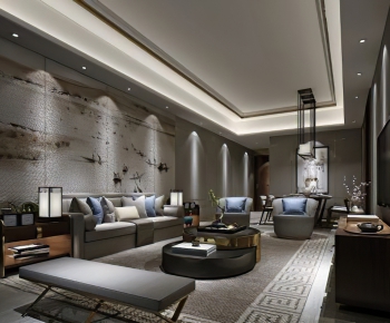 New Chinese Style A Living Room-ID:576268444