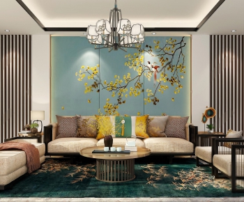 New Chinese Style Sofa Combination-ID:552156495