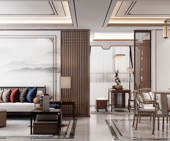 New Chinese Style A Living Room-ID:787260357