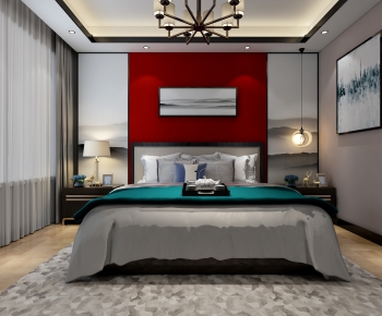 New Chinese Style Bedroom-ID:413235954