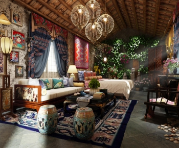 New Chinese Style Bedroom-ID:257795284