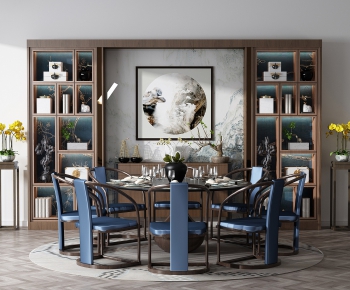 New Chinese Style Dining Table And Chairs-ID:519643218