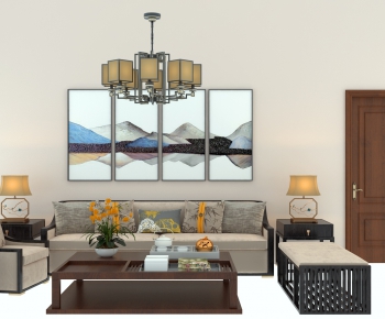 New Chinese Style Sofa Combination-ID:101149572