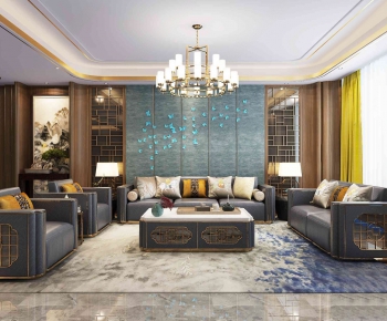 New Chinese Style Sofa Combination-ID:435469435
