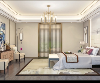 New Chinese Style Bedroom-ID:605039761
