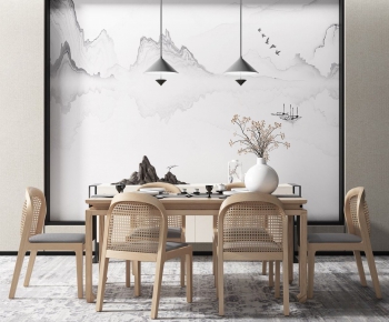 New Chinese Style Dining Table And Chairs-ID:137895326