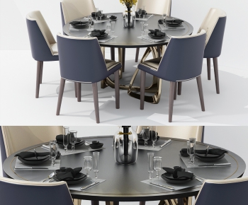 American Style Dining Table And Chairs-ID:419254311