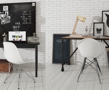 Nordic Style Computer Desk And Chair-ID:673098195