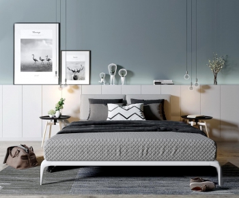Nordic Style Double Bed-ID:377606527