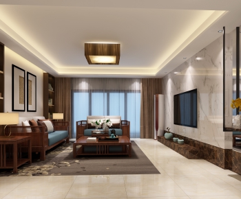 New Chinese Style A Living Room-ID:514497732