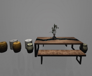 New Chinese Style Tea Tables And Chairs-ID:671193137