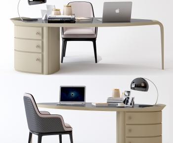 Modern Computer Desk And Chair-ID:640714536