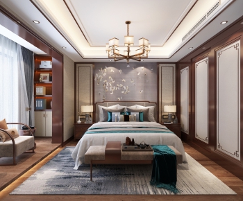 New Chinese Style Bedroom-ID:383778251