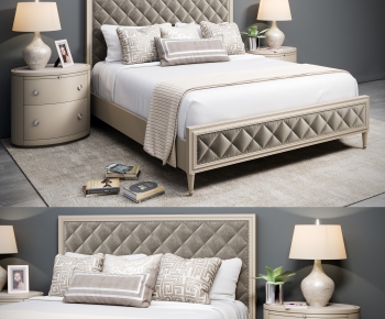 Simple European Style Double Bed-ID:254009985