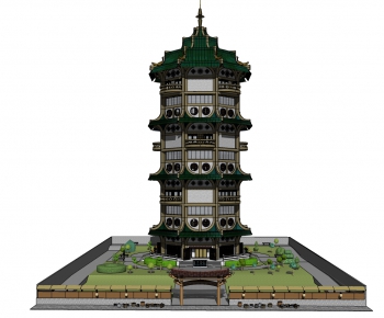 New Chinese Style Ancient Architectural Buildings-ID:130553438