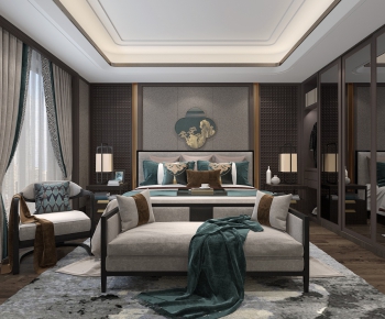 New Chinese Style Bedroom-ID:615543956