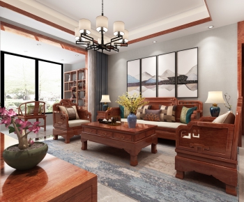 Chinese Style A Living Room-ID:973535529
