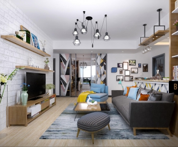 Industrial Style A Living Room-ID:627157911