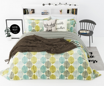 Nordic Style Double Bed-ID:782978617
