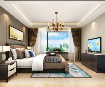New Chinese Style Bedroom-ID:575698572