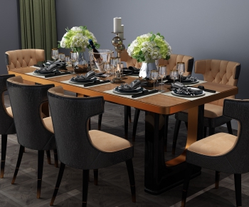 American Style Dining Table And Chairs-ID:919363934