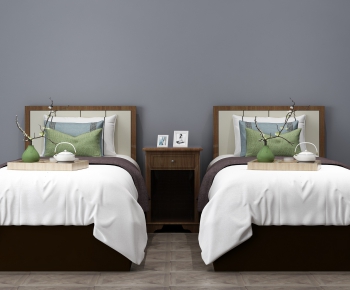 New Chinese Style Single Bed-ID:546247988