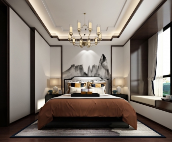 New Chinese Style Bedroom-ID:363656998