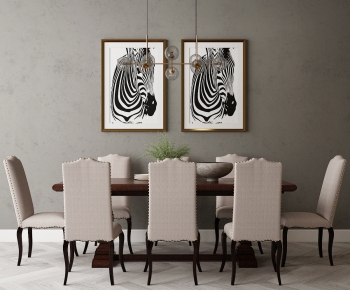 American Style Dining Table And Chairs-ID:374975338
