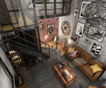 Industrial Style A Living Room-ID:497027866
