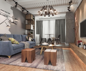 Industrial Style A Living Room-ID:271953459