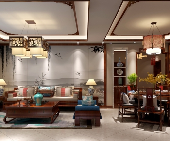 Chinese Style A Living Room-ID:554017273