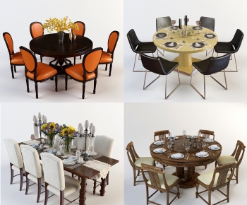 American Style Dining Table And Chairs-ID:864033466