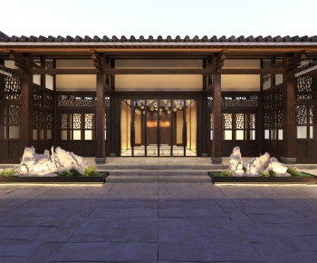 New Chinese Style Facade Element-ID:234336676