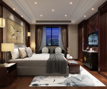New Chinese Style Bedroom-ID:600176188