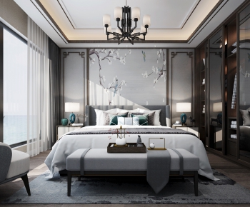 New Chinese Style Bedroom-ID:247373727