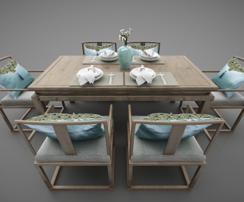 New Chinese Style Dining Table And Chairs-ID:844364193