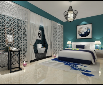 New Chinese Style Bedroom-ID:742264667
