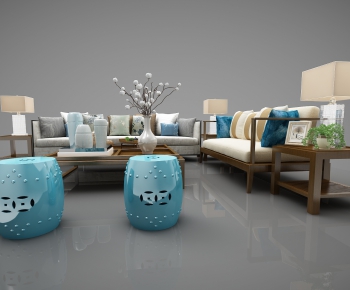 New Chinese Style Sofa Combination-ID:826415369