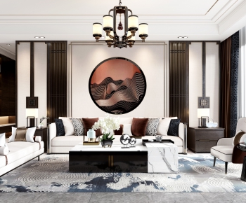 New Chinese Style A Living Room-ID:816589869