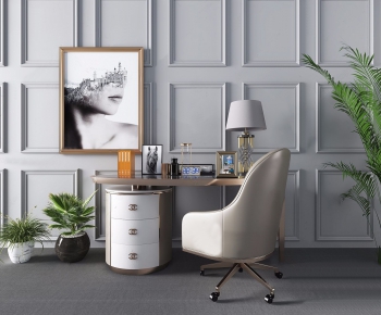 Modern Computer Desk And Chair-ID:866314987