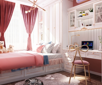 Simple European Style Girl's Room Daughter's Room-ID:954951757