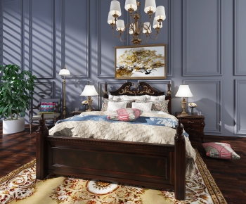 Simple European Style Double Bed-ID:582608885