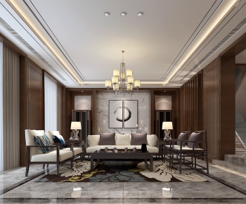 New Chinese Style A Living Room-ID:185205429