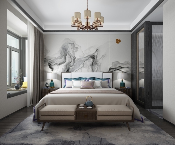 New Chinese Style Bedroom-ID:617636243