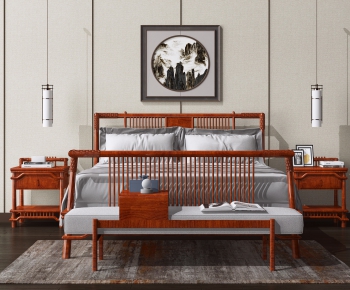 New Chinese Style Double Bed-ID:367953886