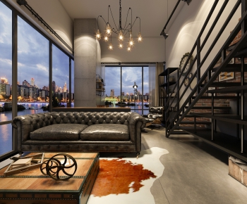 Industrial Style A Living Room-ID:363639955