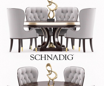 Post Modern Style Simple European Style Dining Table And Chairs-ID:706676366