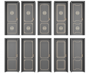 New Chinese Style Solid Wood Door-ID:688884715