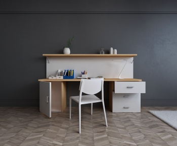 Modern Computer Desk And Chair-ID:747185264